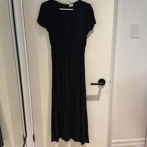 Wilfred Black Wrap Tie Front Maxi Dress